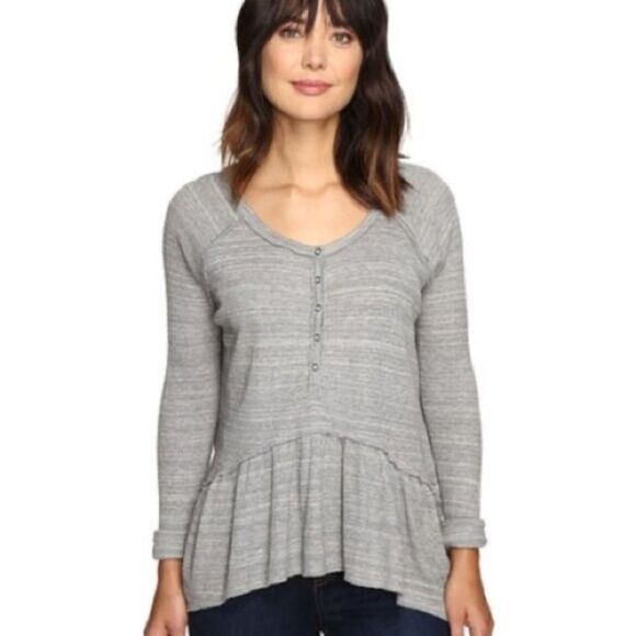 FREE People Coastline Thermal Peplum Top - Picture 1 of 8